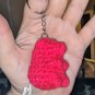 Pink & Sparkles, Gummie Bear Keychain, Crochet Plush 2" - Handmade Amigurumi