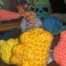 Spooky Orange, Gummie Bear Keychain, Crochet Plush 2" - Handmade Amigurumi