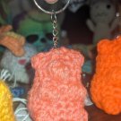 Peachy Pink, Gummie Bear Keychain, Crochet Plush 2" - Handmade Amigurumi