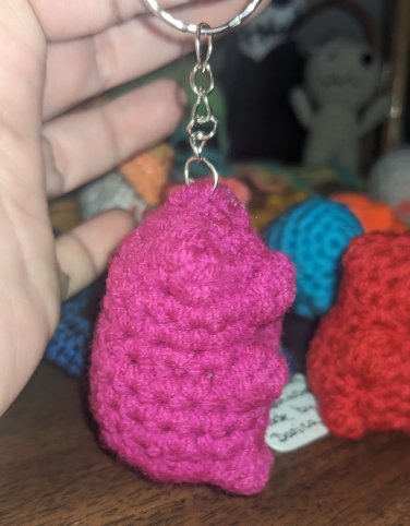 Purple, Gummie Bear Keychain, Crochet Plush 2" - Handmade Amigurumi