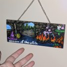 Season of the Witch, Wooden Hand-Painted Sign with a chain hanger. Halloween decor