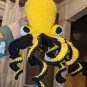 Octopus Plush 5.5" YELLOW & BLACK crochet - Amigurumi
