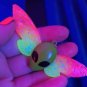 Alien Butterfly NECKLACE, Pink & Yellow GLOW IN THE DARK handmade