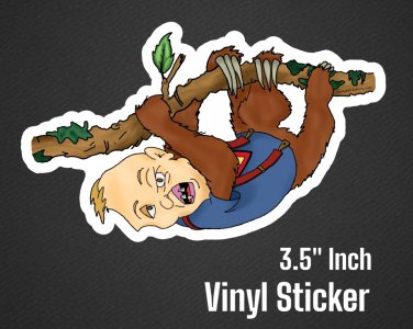Sloth x2 Stickers, 3.5" Vinyl - Goonies/Animal Mashup