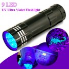 Mini Ultra Violet 9 LED Flashlight Blacklight Torch Light Inspection Lamp