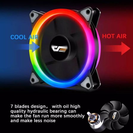 Computer Case PC Fan Adjust ARGB Cooling Fan 120mm Quiet Control