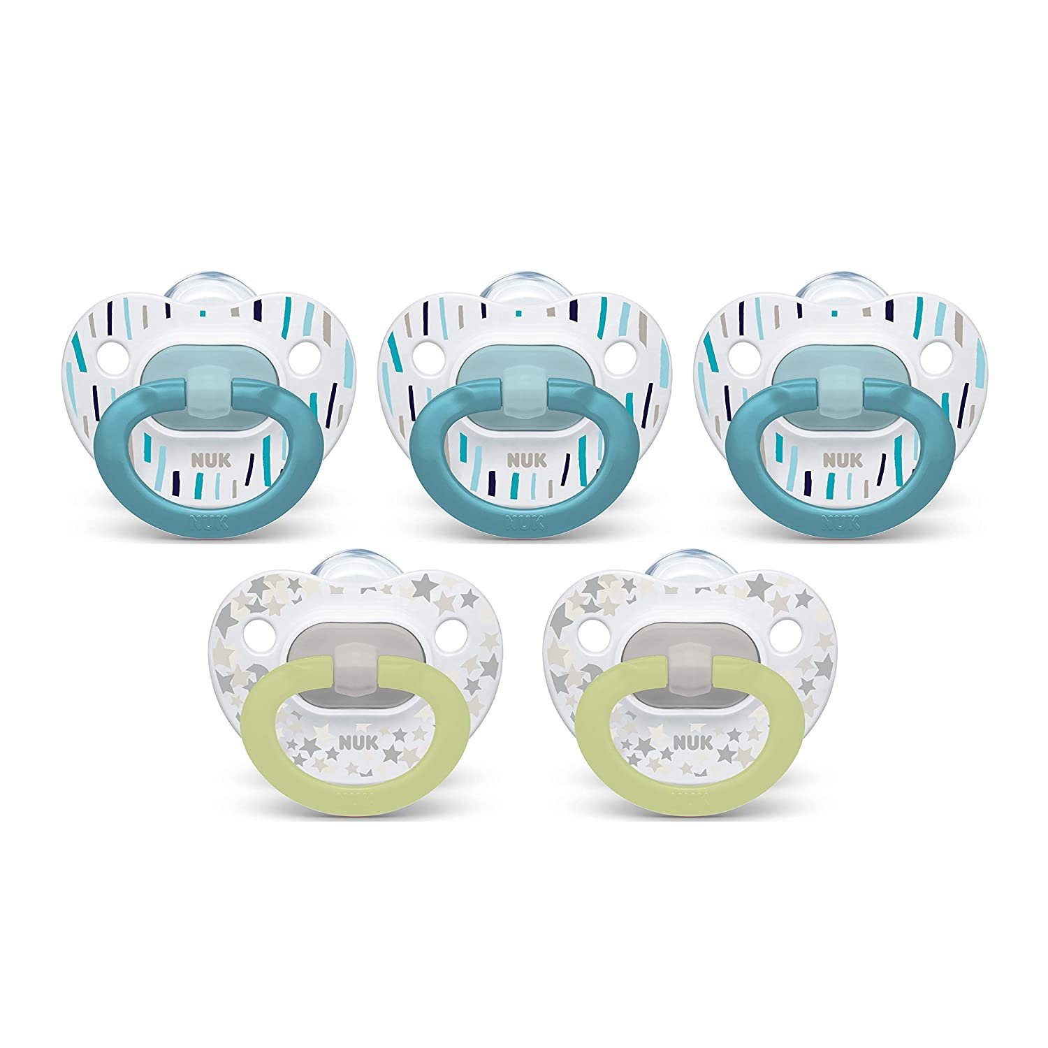 NUK Orthodontic Pacifiers, 06 Months, 5Pack
