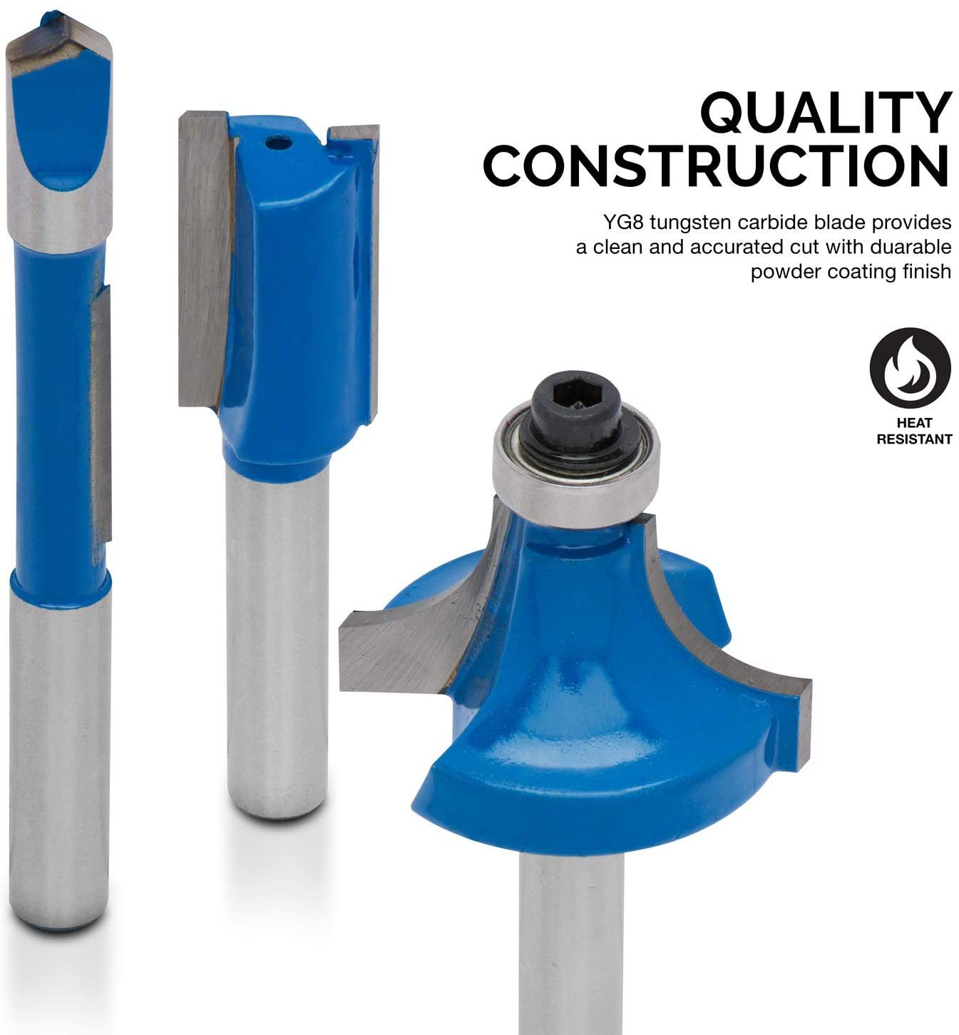 Hiltex 10100 Tungsten Carbide Router Bits 15Piece Set