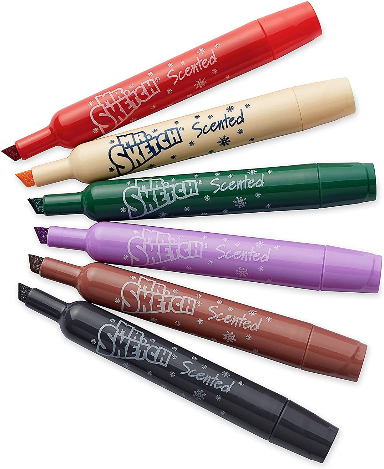 Mr. Sketch Scented Markers, Chisel Tip, Holiday Colors , 6Count