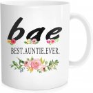 Funny Coffee Mug for Aunt Gifts Mom Best Auntie Ever Coffee Tea Cups, Cute BAE Mugs Unique Gift