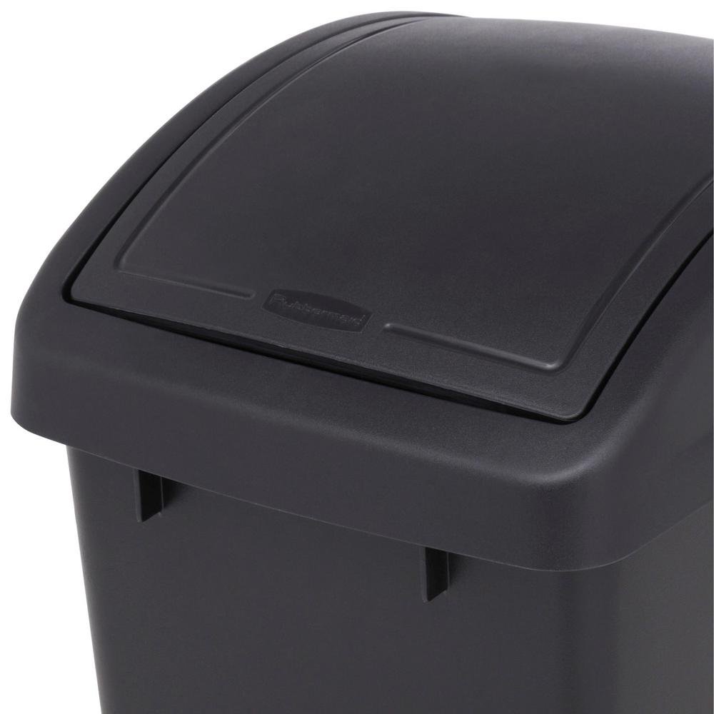 12.5 Gallon Black Swing Top Wastebasket Kitchen Garbage Bin Can Black