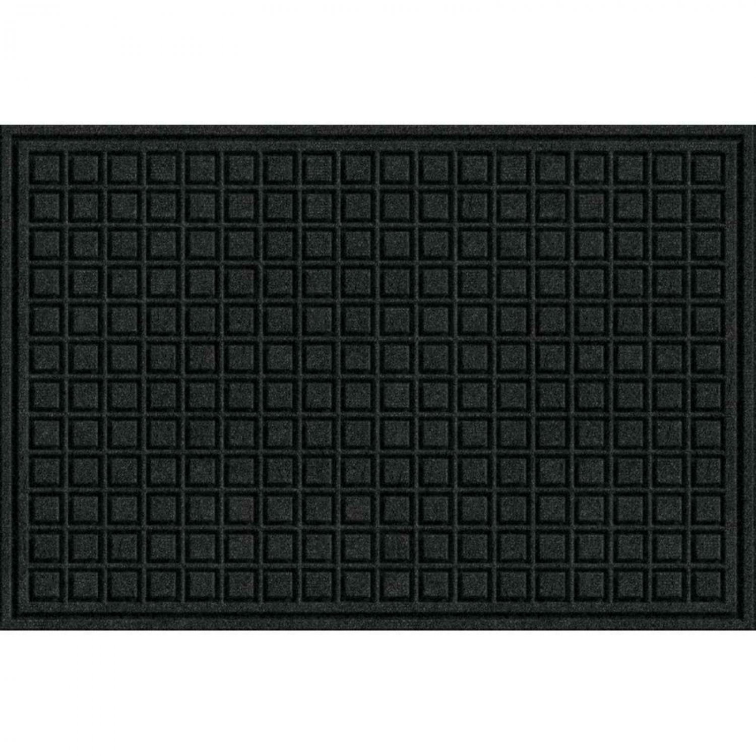 TrafficMASTER Black Fiber Rubber Commercial Door Mat Weather Resistant