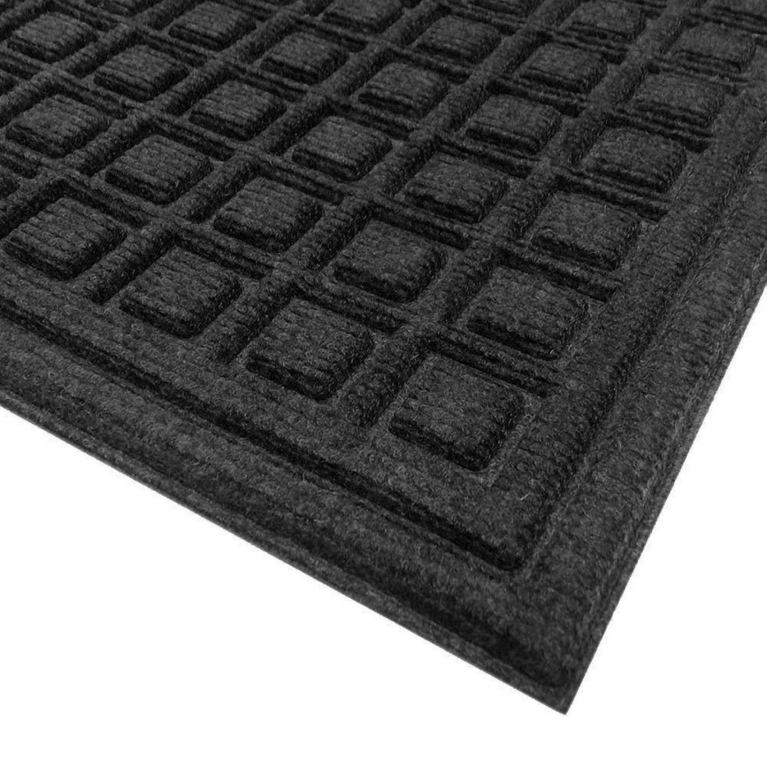 Trafficmaster Black Fiber Rubber Commercial Door Mat Weather Resistant