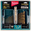 Drill Bit Set Gold Accurate Titanium Coating Consists Hex Shank Wood Power Tool
