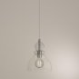 1-Light Brushed Nickel Adjustable Mini Pendant W/ Hand-Blown Clear Seeded Glass