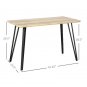 Homcom Rustic Rectangular Dining Room Living Room Table Metal Hairpin Legs White