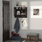 Homcom Wall Mounted Floating Storage Shelf 4 Storage Units Dual Hooks Coat Rack