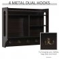 Homcom Wall Mounted Floating Storage Shelf 4 Storage Units Dual Hooks Coat Rack