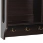 Homcom Wall Mounted Floating Storage Shelf 4 Storage Units Dual Hooks Coat Rack