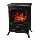 Homcom 1500w Compact Freestanding Electric Wood Stove Fireplace Heater Black New