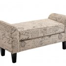 Homcom 42" Upholstered Fabric Ottoman Bench Beautiful Signature Design New