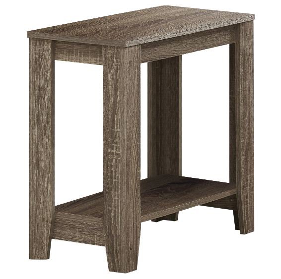 Monarch 22" Transitional Style Rectangular Wood Grain Look 2 Tier Side Accent Table