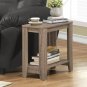 Monarch 22" Transitional Style Rectangular Wood Grain Look 2 Tier Side Accent Table
