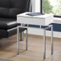 Monarch 24" Contemporary End Table Night Stand Large Storage Drawer Metal Base White