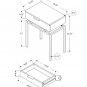 Monarch 24" Contemporary End Table Night Stand Large Storage Drawer Metal Base White