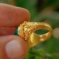 Magnificent Handmade 22K Gold & Emerald Cabochon Ring