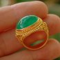 Magnificent Handmade 22K Gold & Emerald Cabochon Ring