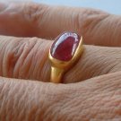 22K Hand made Solid Gold Ring featuring Cabochon Ruby