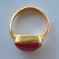 22K Hand made Solid Gold Ring featuring Cabochon Ruby