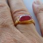 22K Hand made Solid Gold Ring featuring Cabochon Ruby
