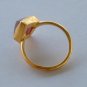 22K Hand made Solid Gold Ring featuring Cabochon Ruby
