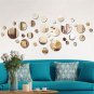 aooyaoo Solid Circle Wall Stickers Circle Mirror DIY Living Room/Bedroom/Decoration 28pcs Silver
