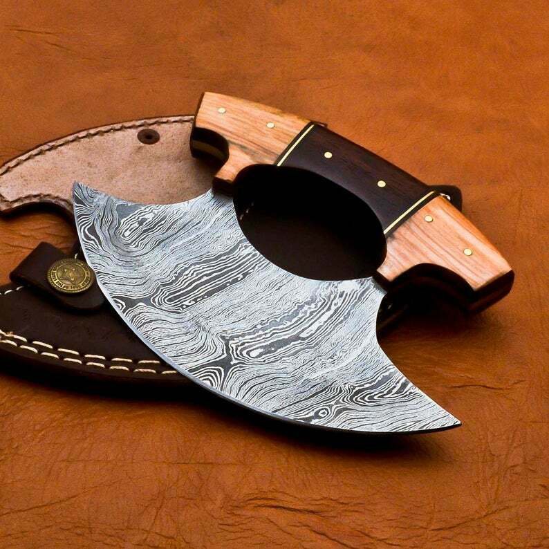 Handmade Damascus Chef Kitchen Ulu Knife Making Custom Handmade Damascus B41