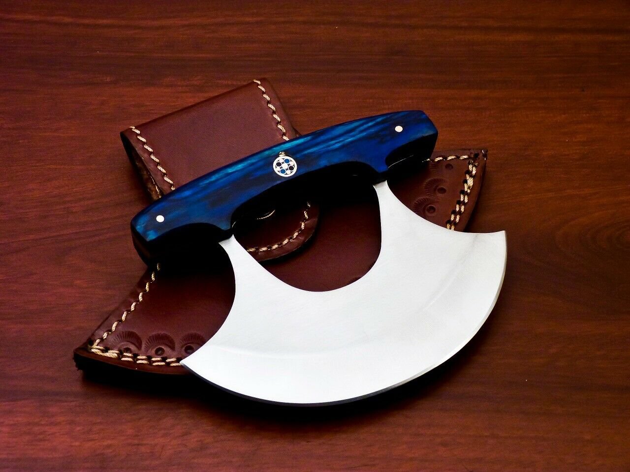 Handmade D2 Steel Chef Kitchen Ulu Knife Heavy Duty D2 Steel Comes With Leather