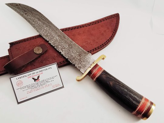 Custom Hand Made Forged Hunter Knife Damascus Steel Rain Drrop Patreen 170