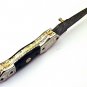 8" Custom Hand Made Forged Folding Hunter Pocket Knife Damascus Steel Knife B74