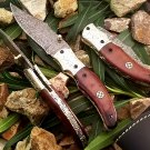 8'' Custom Hand Made Forged Folding Hunter Pocket Knife Damascus Steel 541