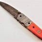 8'' Custom Hand Made Forged Folding Hunter Pocket Knife Damascus Steel Knife563