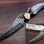 8" Custom Hand Made Forged Damascus Steel Folding Pocket Butter Fly Knife 453