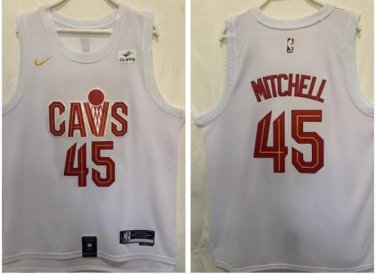 Cleveland Cavaliers Donovan Mitchell 2022-23 White Jersey