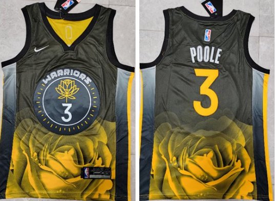 Men's Golden State Warriors Jordan Poole #3 Black 2021/22 Swingman Jersey -  City Edition