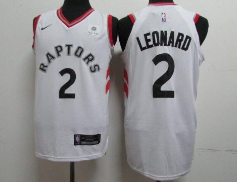 Personalizadas Jersey NBA Toronto Raptors NO.2 Kawhi Leonard White  Association 2018