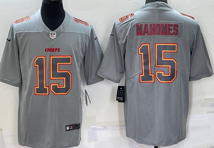 Patrick Mahomes #15 Kansas City Chiefs Atmosphere NFL Jersey Gray