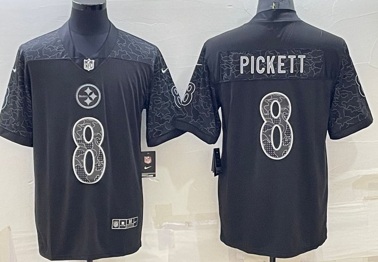 Pittsburgh Steelers 8 Kenny Pickett RFLCTV Limited Jersey Black