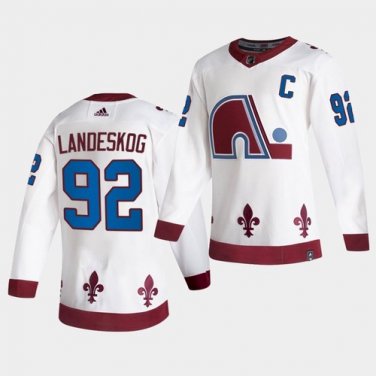 Colorado Avalanche 92 Gabriel Landeskog White Retro Jersey