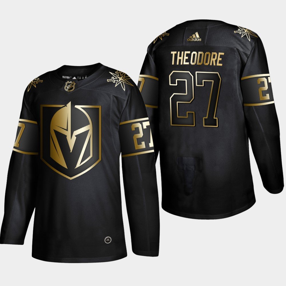 Vegas Golden Knights #27 Shea Theodore Gold Limited T-Shirt Black